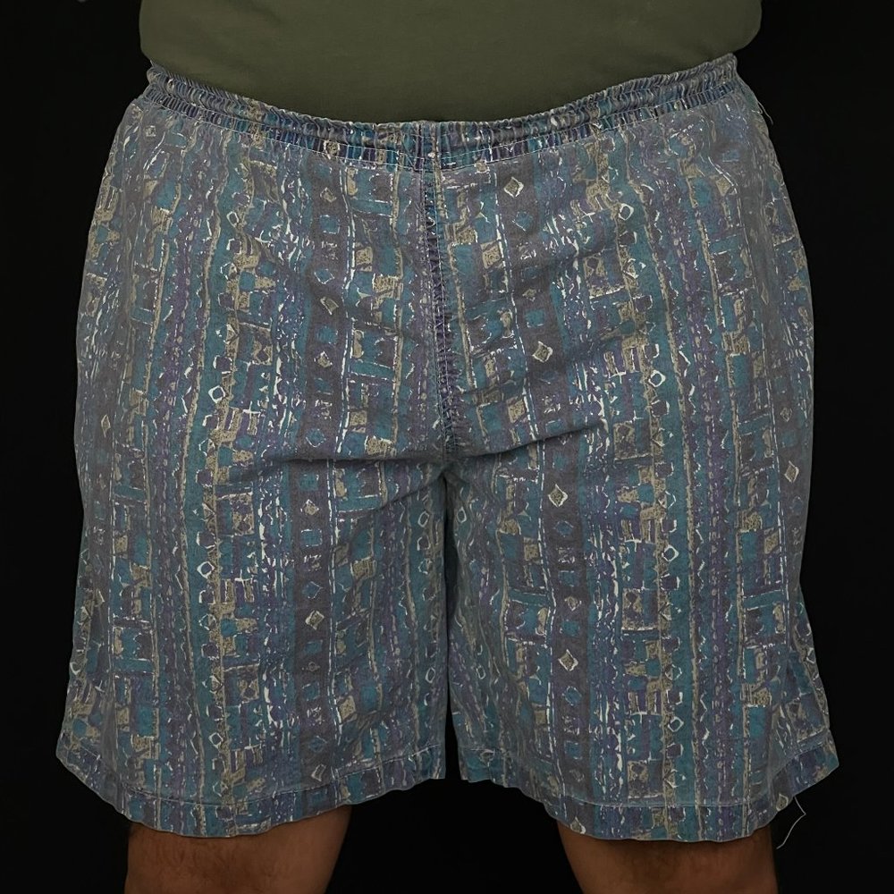 Vintage Teal and purple patterned Fast Breakers Shorts